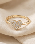 14K Yellow Gold Lab Diamond Heart Ring, 0.31ctw