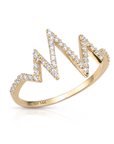 14K Yellow Gold Lab Diamond Heartbeat Ring, 0.21ctw