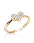 14K Yellow Gold Lab Diamond Heart Ring, 0.31ctw