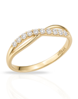 14K Yellow Gold Lab Diamond Infinity Ring, 0.16ctw