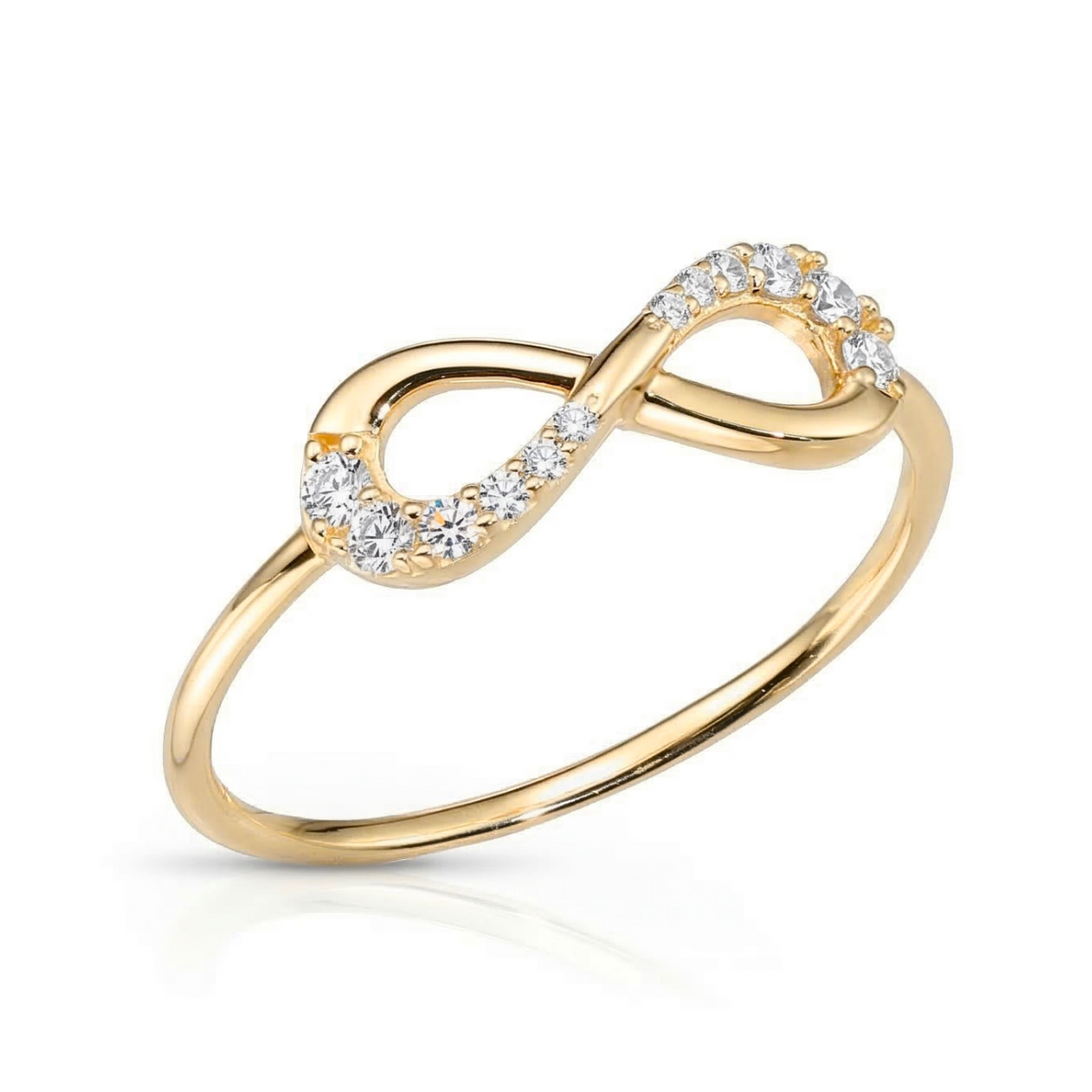 Diamond Infintyr Rings 14K Yellow Gold Lab Diamond Infinity Ring, 0.14ctw – Tilo Jewelry®