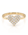 14K Yellow Gold Lab Diamond Heart Ring, 0.31ctw