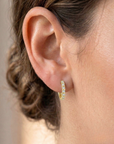 14K Yellow Gold Single Row Lab Diamond Huggie Earrings, 0.14ctw