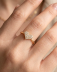 14K Yellow Gold Lab Diamond Heart Ring, 0.31ctw