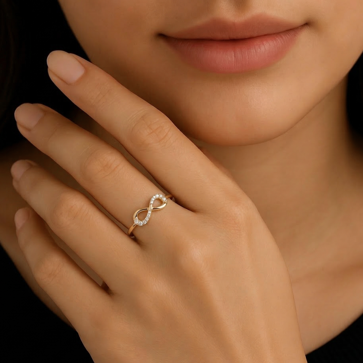 Diamond Infintyr Rings 14K Yellow Gold Lab Diamond Infinity Ring, 0.14ctw – Tilo Jewelry®