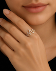 14K Yellow Gold Lab Diamond Heartbeat Ring, 0.21ctw