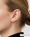 14K Gold Small Round Classic Hoop Earrings, 12mm