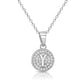 925 Sterling Silver CZ Initial Round Pendant Necklace (Letters A-Z) 16" 18"