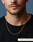10K Solid Yellow Gold Box Chain Necklace, 1mm Thin