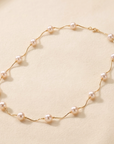 14K Gold Freshwater Pearl Station Necklace