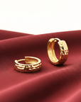 14K Gold Diamond-Cut Huggies, Dainty 13mm Gold Earrings