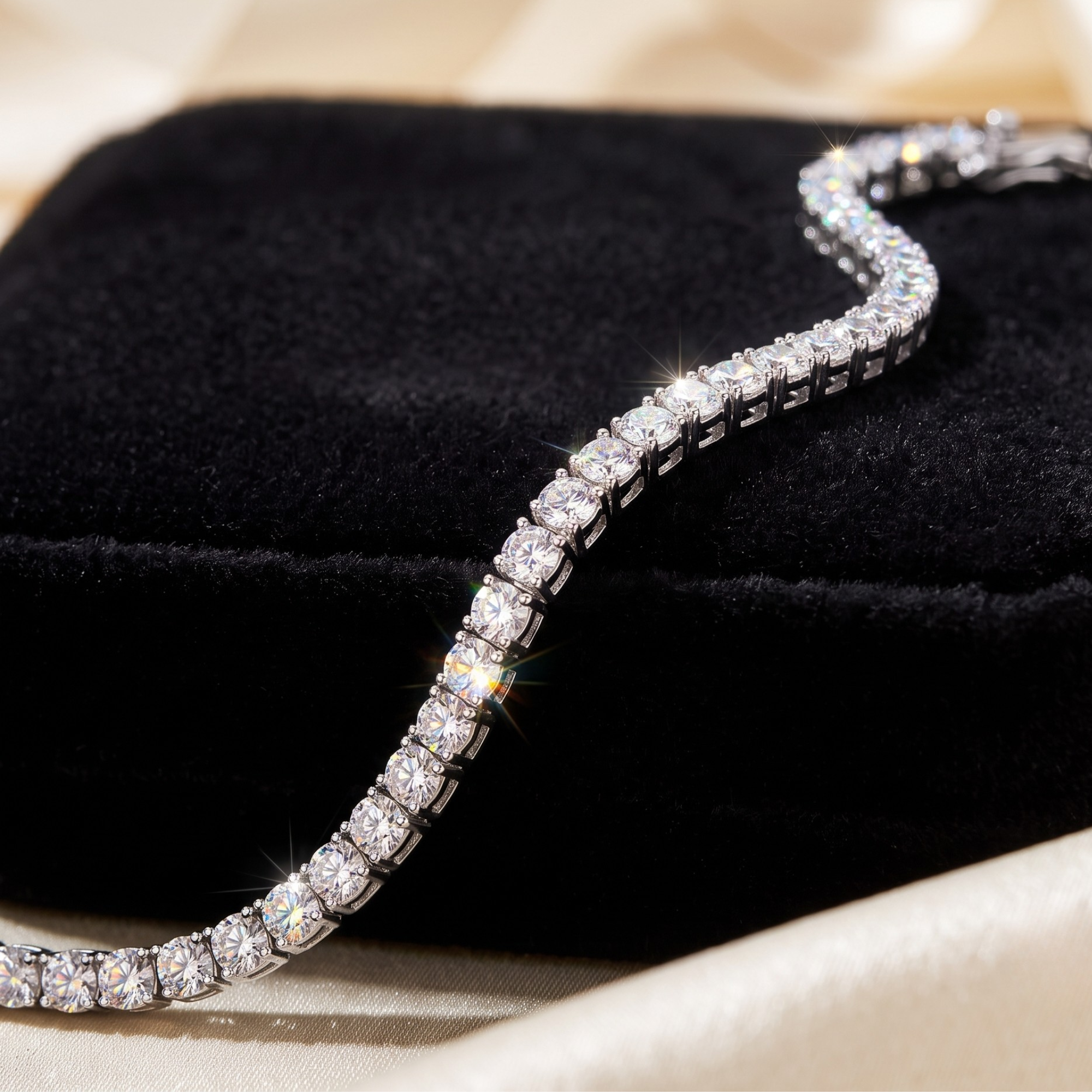 Sterling Silver Simulated Diamond Tennis Bracelet
