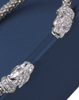Sterling Silver Jaguar Cuff Italian Bracelet, Fits 6 - 7 inch wrist