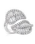 Sterling Silver Cubic Zirconia Leaf Statement Ring