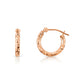 14K Rose Gold Hoop Earrings, Hand Engraved X-Pattern, Small & Large Gold Hoop Earrings, By TILO Jewelry