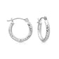 14K Yellow Gold & White Gold Fancy Diamond-Cut Hoop Earrings, Small and Large Gold Hoops, Made by TILO Jewelry