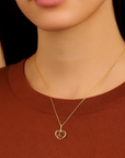 14K Yellow Gold Triple Heart Pendant, With 18" Necklace