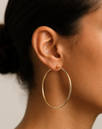 14k Gold Large Hoop Earrings, 2 inch (50mm)