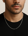 925 Sterling Silver Paperclip Chain Necklace, 3mm Thin, With Secure Lobster Lock