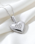 14K White Gold Lab Diamond Heart Pendant Necklace, 0.15ctw