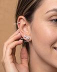 14K Yellow Gold Cubic Zirconia Stud Earrings With Screwbacks