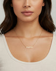 14K Solid Yellow Gold Mama Necklace, 16 Inch - 18 Inch Adjustable Cable Chain