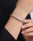 Sterling Silver Italian Cuff Bracelet With Gold Accents
