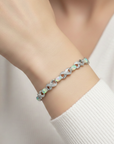 Sterling Silver Fire Opal Bracelet, Infinity Design, Adjustable Opal Bracelet, 6-9 Inch