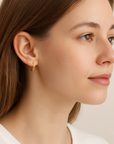 14k Gold Small Oval Hoop Earrings, With Half Round Tube