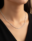 Sterling Silver Diamond-Cut Bead Chain Necklace