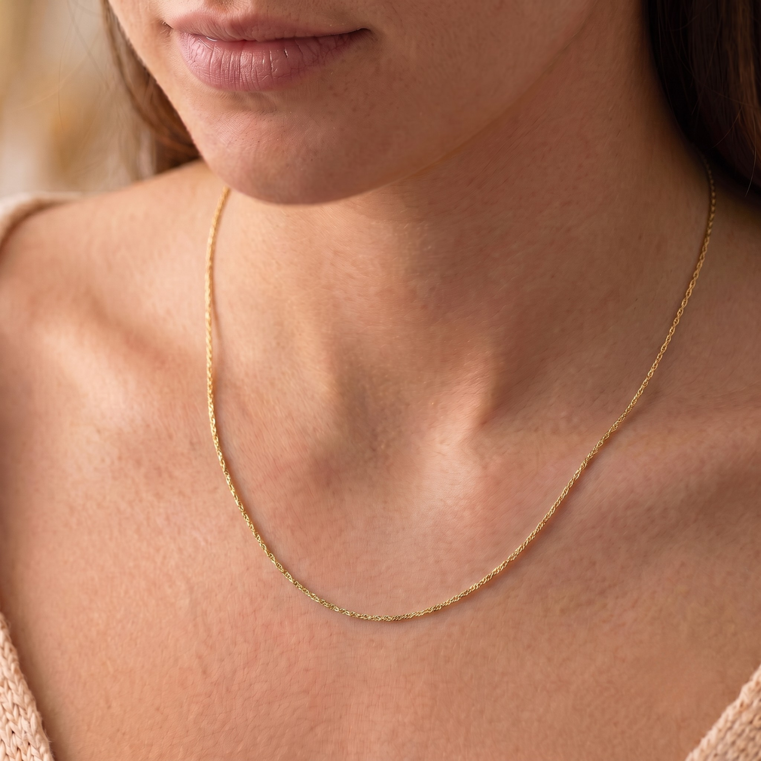 14K Yellow Gold Diamond-Cut Singapore Chain Necklace