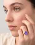 14k Yellow Gold 5 Carat Purple Amethyst Gemstone Ring, "Ms. Luscious"
