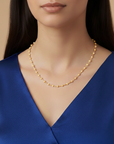 14K Gold Over Sterling Silver Diamond-Cut Moon Chain Necklace