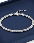 Sterling Silver Twisted Rope Snake Chain Bracelet