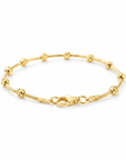 Sterling Silver Gold Plated Diamond-Cut Moon Bracelet