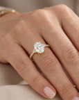 14K Yellow Gold Oval-Shaped Solitaire 1.5 Carat Engagement Ring With Side Stones