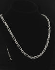 925 Sterling Silver Figarope Milano Italian Chain Necklace