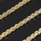 14k Gold Rope Chains, Solid 925 Silver Dipped in 14k Gold, Made in Italy, Strong Necklace with Lobster Lock
