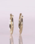 10K Yellow Gold Greek Key Hoops Earrings, 18mm