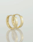 14K Yellow Gold Tiny Huggies, Classy 10mm Hoop Earrings
