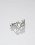 14k White Gold XO Stud Earrings, Screwback