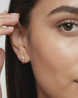14k Solid Yellow Gold Lightning Bolt Studs, With Screw on Screwbacks