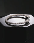 Sterling Silver Jaguar Cuff Italian Bracelet, Fits 6 - 7 inch wrist