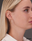 14k Yellow Gold Oval Hoops with Spiral Diamond Cuts, The Twist Collection, 30mm