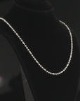 Sterling Silver Diamond-Cut Bead Necklace