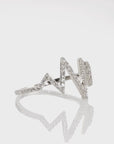 14K White Gold Lab Diamond Heartbeat Ring, 0.21ctw