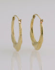 10K Yellow Gold Twisted Dotted Hoop Earrings