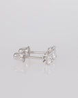 14K White Gold Lab Diamond Stud Earrings, CVD Brilliant Princess-Cut Square Diamond Studs, Screwback