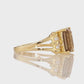 Natural Smokey Quartz Gemstone Ring, 14k Gold Ring with Natural Diamonds