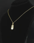 14K Yellow Gold Owl Pendant Necklace
